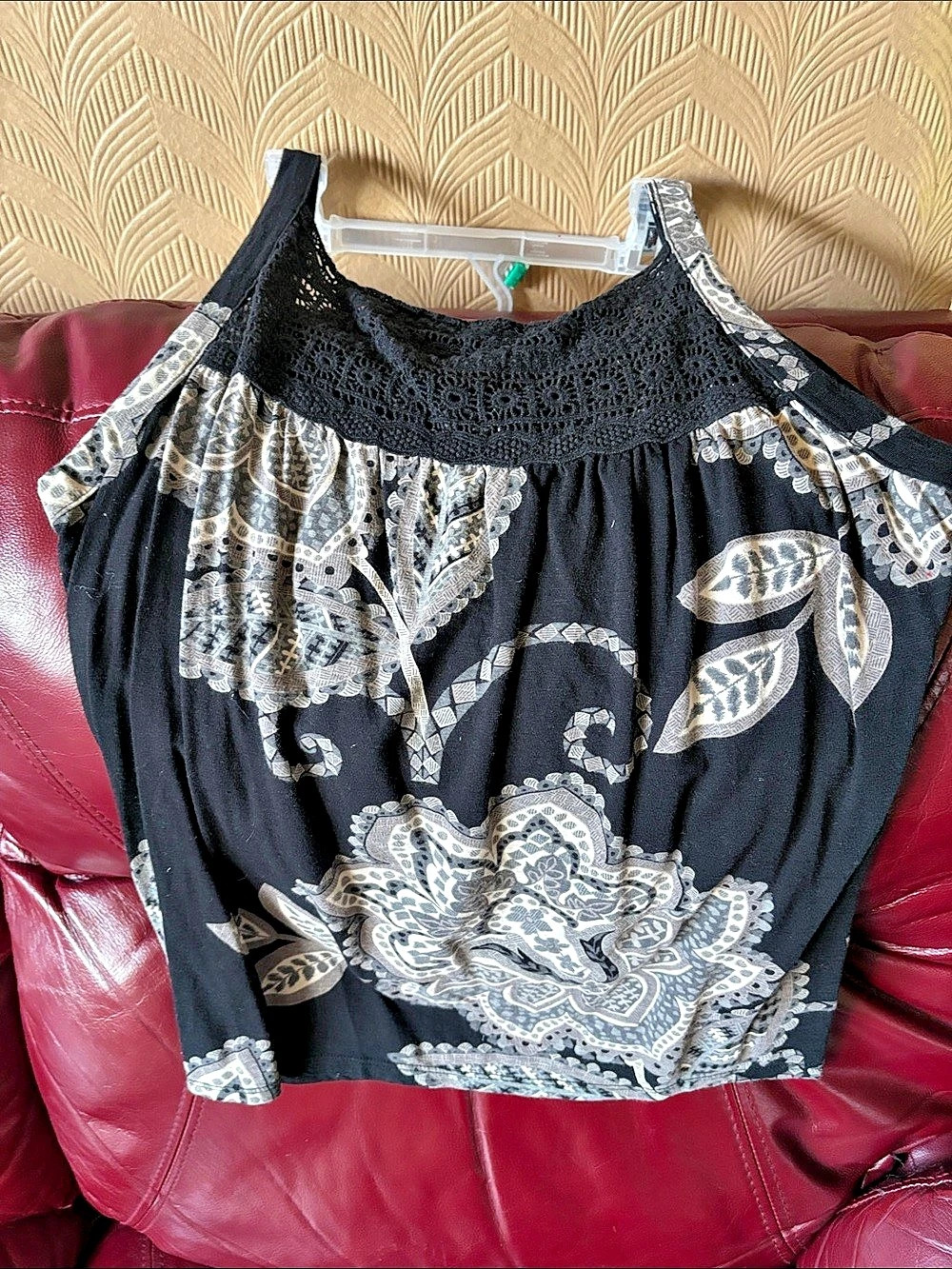 Sonoma Lily Style Floral Tank Top in Black & White Size XL